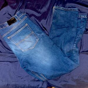 Stanley work pants jeans size medium orange 38x32 
Stretch material slim fit